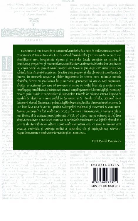 „Luați Duh Sfânt...” - Condica hirotoniilor în diacon și preot din Arhiepiscopia Iașilor (1875-1985), Pr. lect. dr. Daniel Danielescu, Emilian-Iustinian Roman
