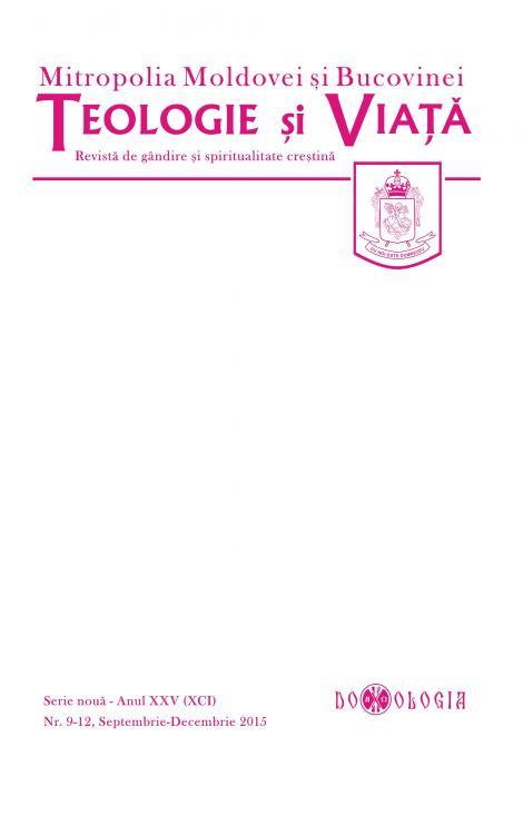 Teologie și Viață. Revistă de gândire și spiritualitate creștină nr. 9-12 2015